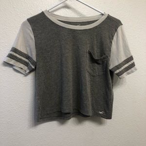 Hollister Gray shirt with white sleeves